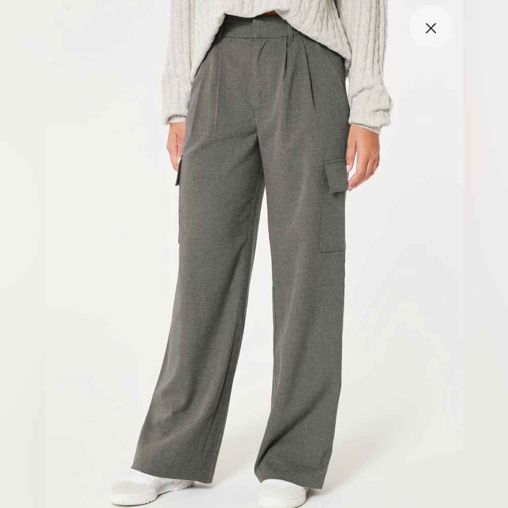 Hollister Grey Wide Leg Trousers